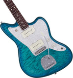 Fender Made in Japan 2024 Hybrid II Jazzmaster Quilt Aquamarine Electric Guitar