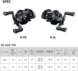 Daiwa SS AIR TW 8.5L Baitcasting Reel