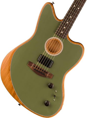Fender Acoustasonic Player Jazzmaster Antique Olive Guitar Brand NEW
