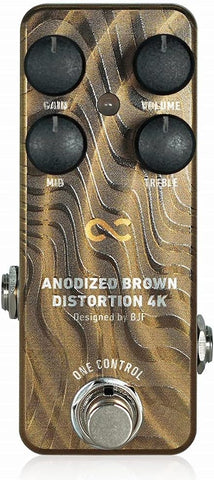 One Control Anodized Brown Distortion 4K Guitar Effects Pedal Made in Japan