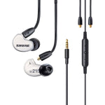 SHURE SE215DYWH+UNI-A AONIC 215 High Sound Isolating Earphones White Universal Cable with Microphone In-Ear Monitor Earphones