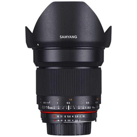 SAMYANG Camera Lens for AE APS-C ［Nikon F / Single Focus Lens ］ Black 16mm F2.0 ED AS UMC CS