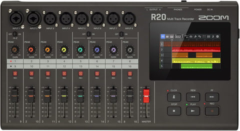 ZOOM R20 Multi-Track Recorder USB Audio Interface Full-color LCD Touchscreen NEW