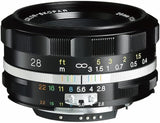 VOIGTLANDER COLOR-SKOPAR 28mm f2.8 SL IIS Nikon AI-S Lens (BLACK RIM)